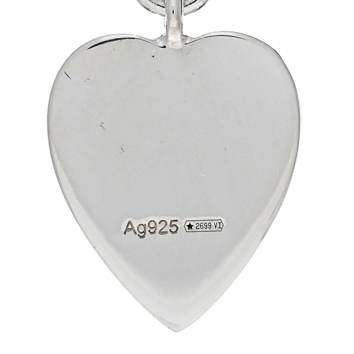 Gucci Sterling Silver Trademark Heart Drop Earrings 4 of 4