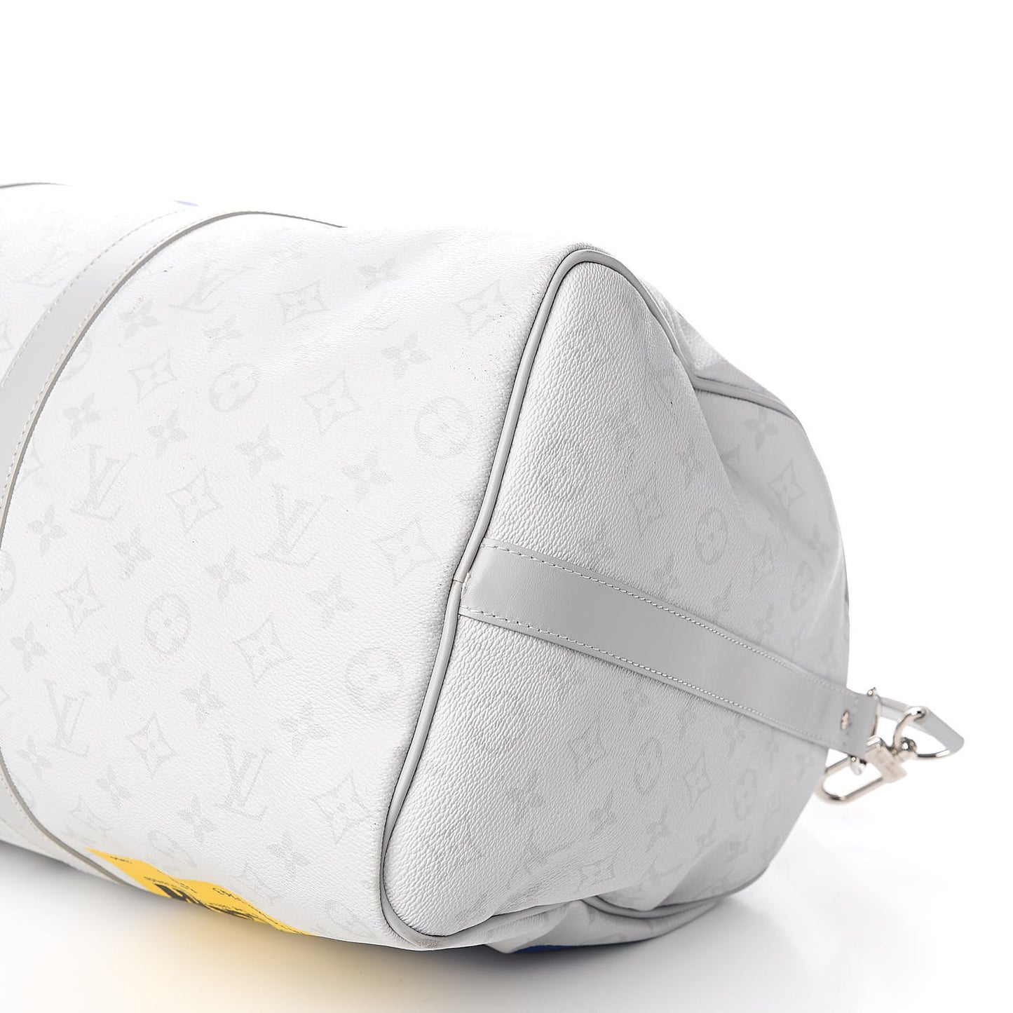 Monogram Logo Keepall Bandouliere 50 White