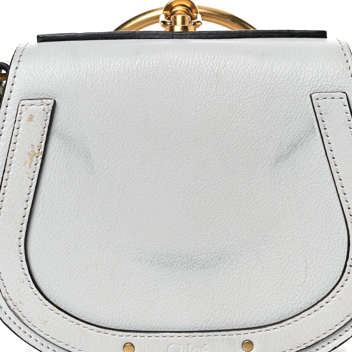 Calfskin Suede Small Nile Bracelet Bag Airy Grey