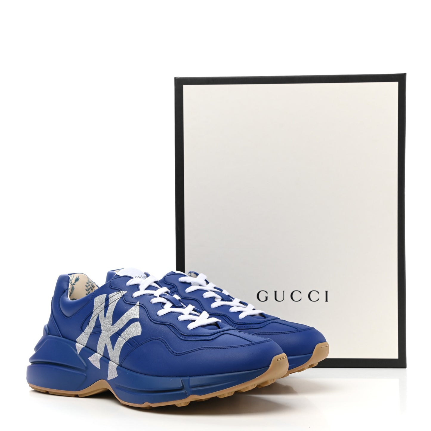 X MLB Calfskin NY Yankees Mens Rhyton Sneakers 10.5 Electric Blue