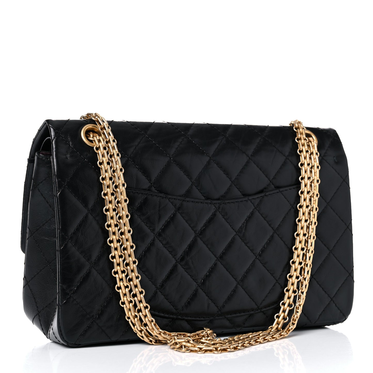 Aged Calfskin Quilted 2.55 Reissue 226 Flap Black