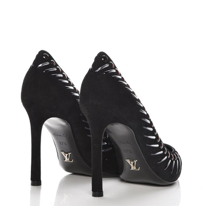 Louis Vuitton Suede Spikes Pumps 37.5 Black 4 of 9