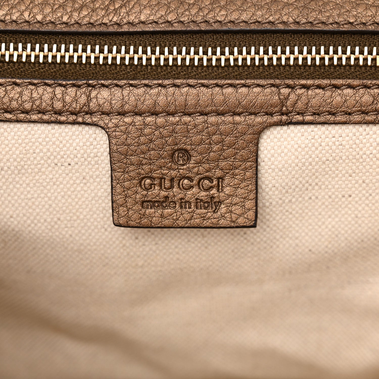 Gucci Metallic Calfskin Medium New Bamboo Top Handle Bag Bronze 7 of 17