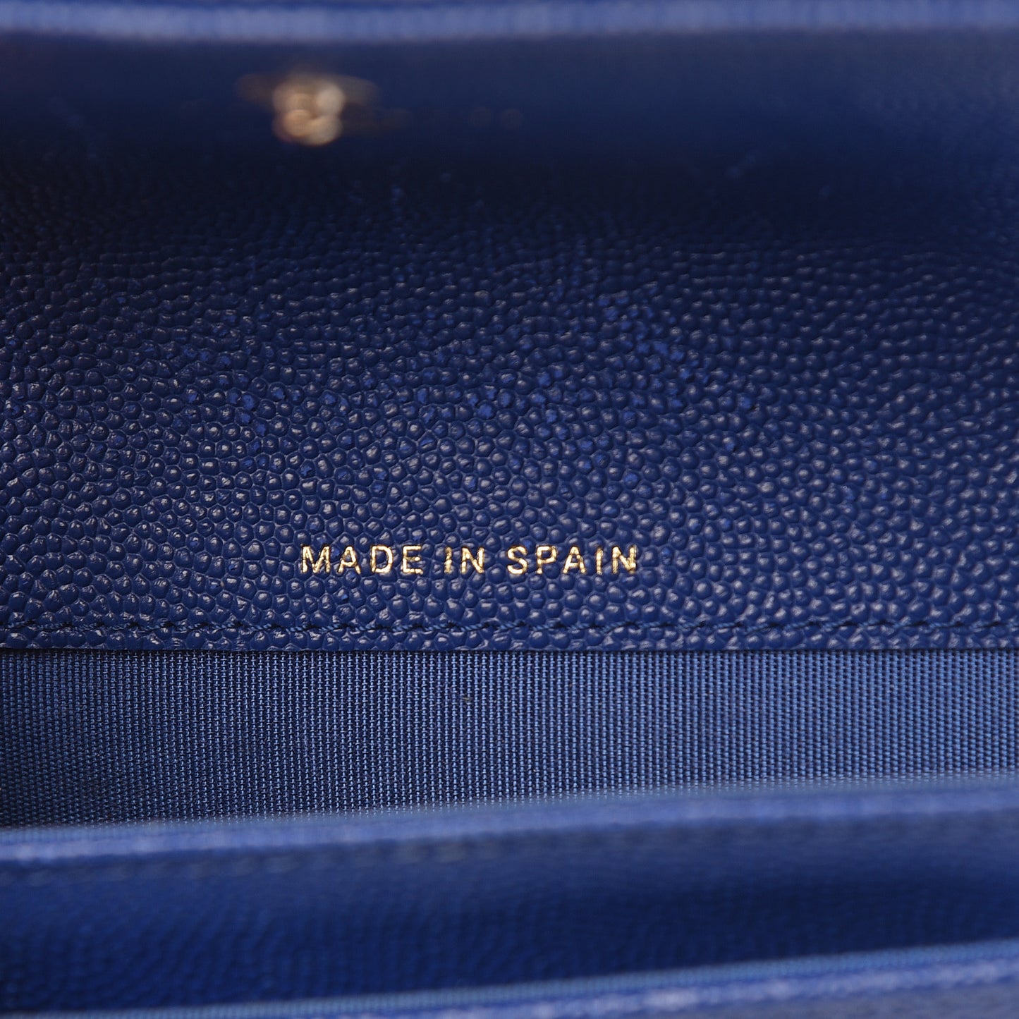 Caviar Quilted Vintage Mademoiselle Card Holder Dark Blue