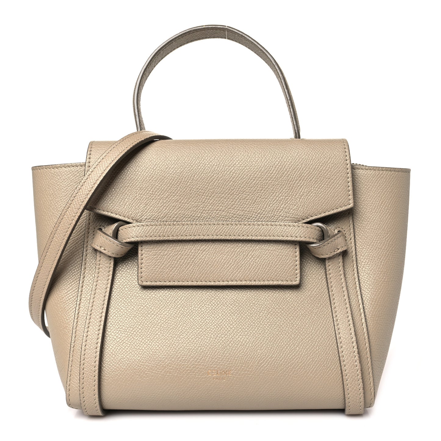Grained Calfskin Nano Belt Bag Light Taupe