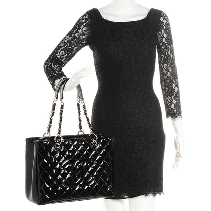 Chanel Patent Grand Shopping Tote GST Black 2 of 7