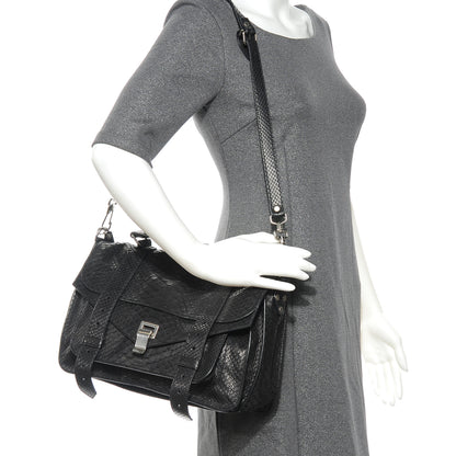 Proenza Schouler Python PS1 Medium Satchel Black 2 of 8