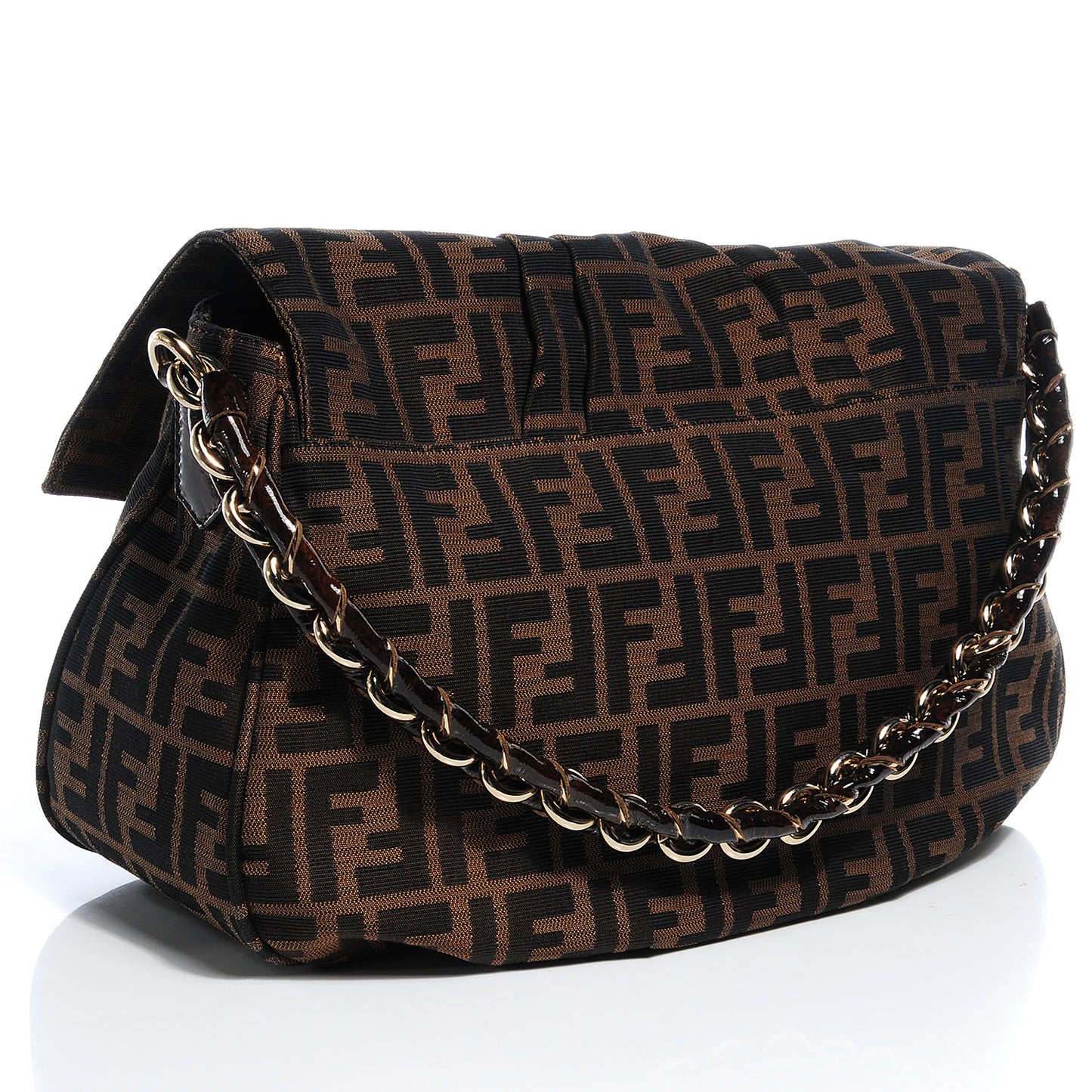 Zucca Patent Mia Shoulder Flap Tobacco