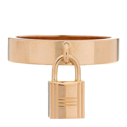 Hermes 18K Rose Gold MM Kelly Clochette Ring 53 6.25 1 of 7