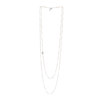 David Yurman Sterling Silver Freshwater Cultured Pearl Station Long Necklace 3 of 4