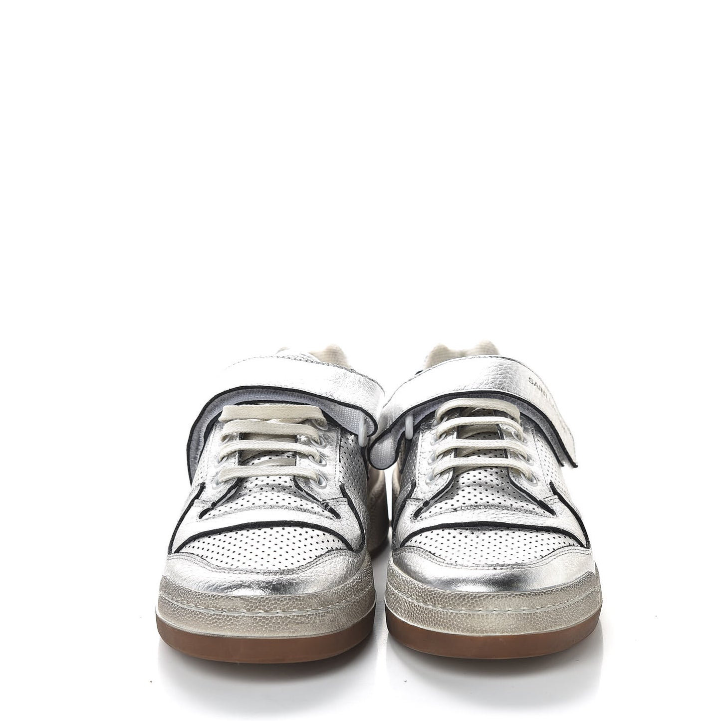 Calfskin Perforated Womens SL24 Sneakers 38 Argento