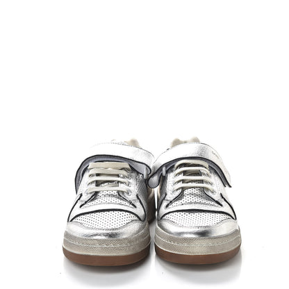 Saint Laurent Calfskin Perforated Womens SL24 Sneakers 38 Argento 2 of 11