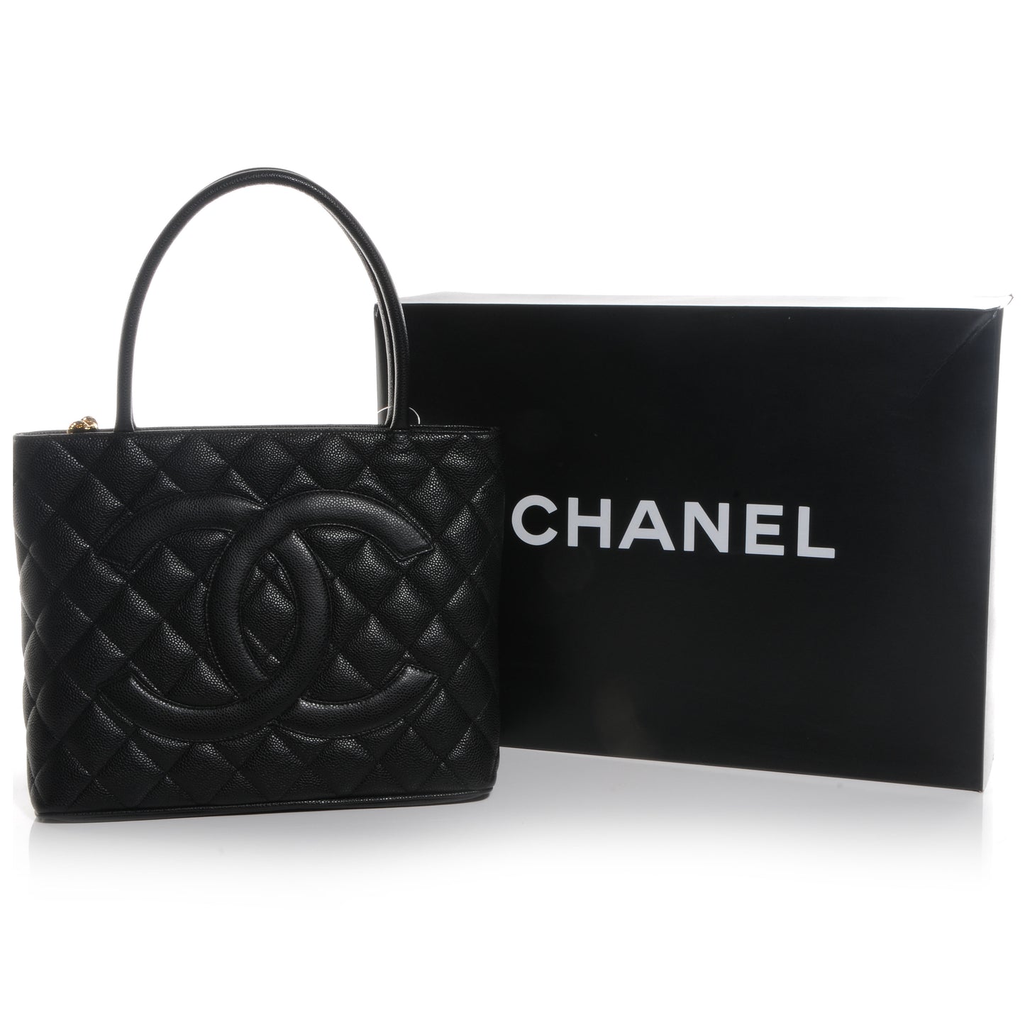 Caviar Medallion Tote Black