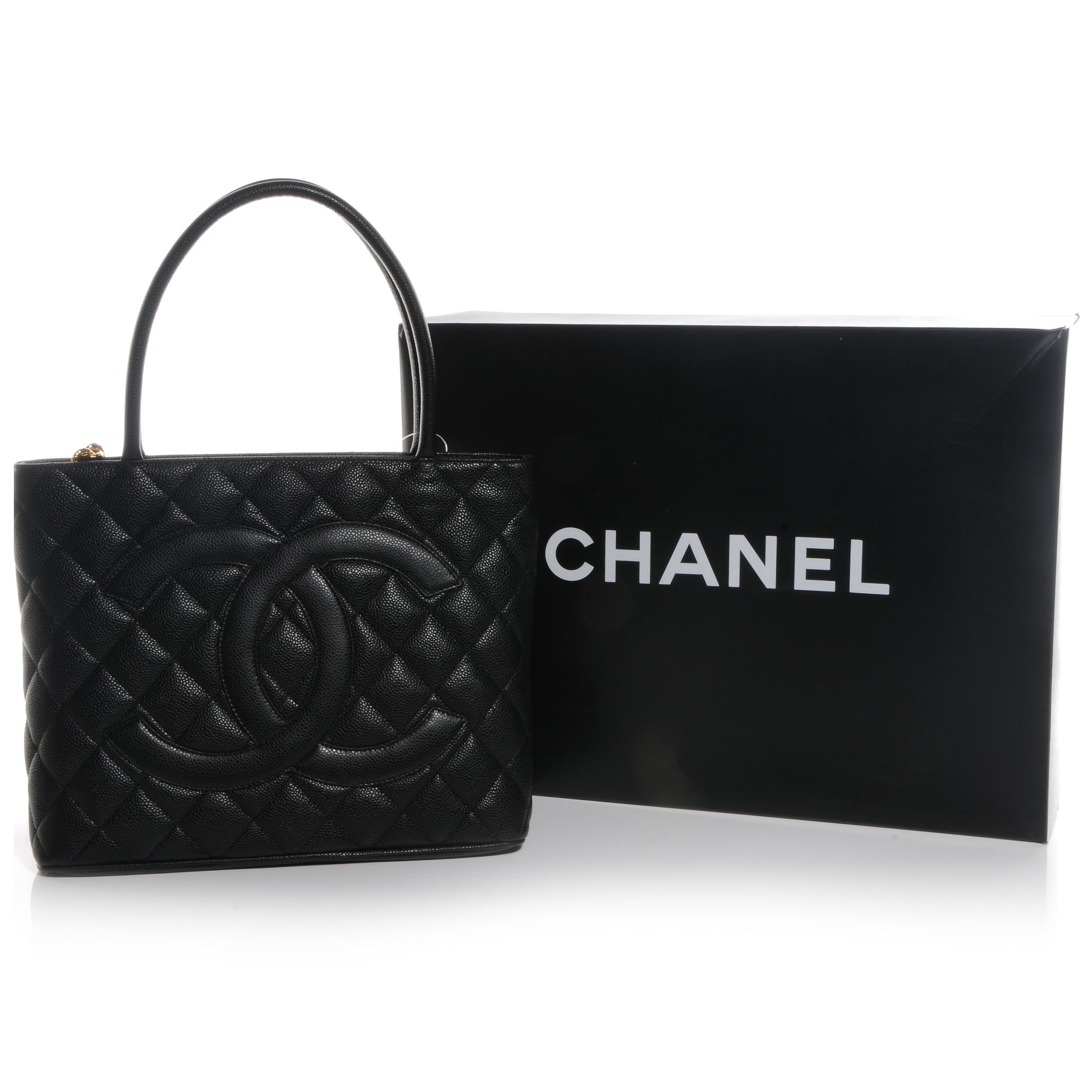 Chanel Caviar Medallion Tote Black 5 of 9