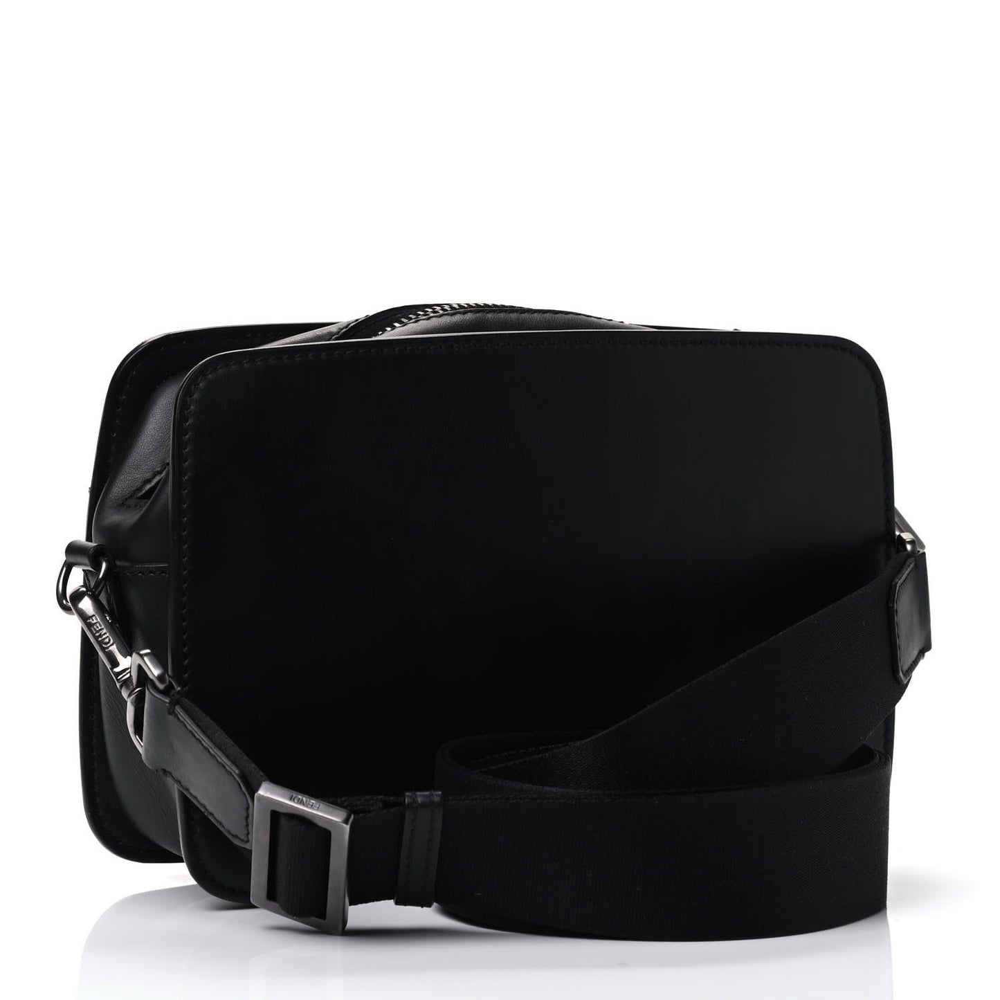 Vitello Century Grace FF Embossed Shoulder Clutch Black