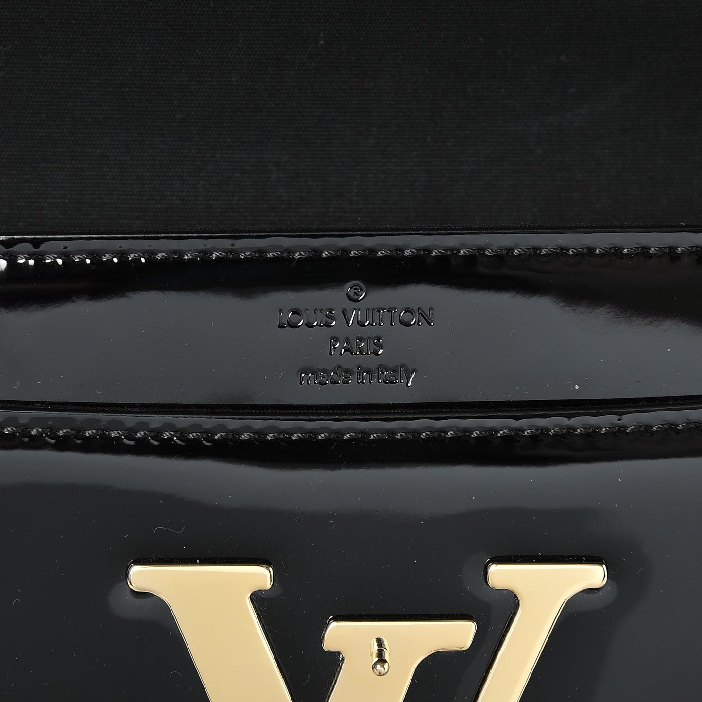 Patent Louise Clutch Black