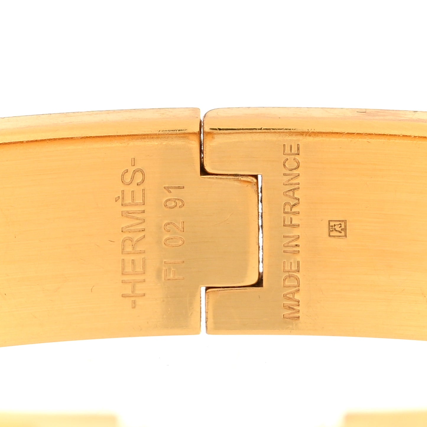 Enamel Narrow Clic Clac H Bracelet PM Marron Glace