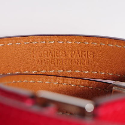 Hermes Epsom Rivale Double Tour Bracelet M Rouge Casaque 7 of 9