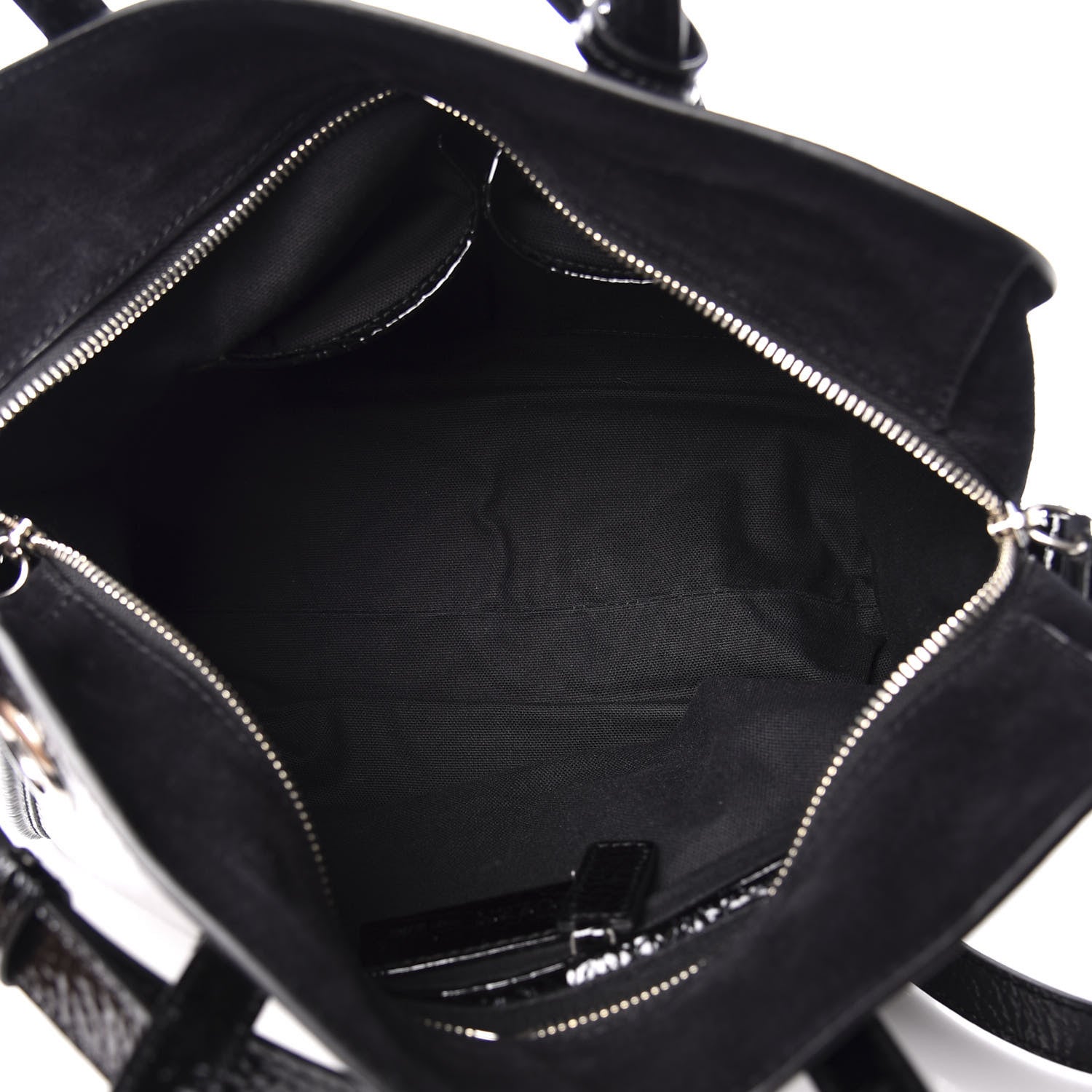 Alexander McQueen Patent Small Eyelet Padlock Skull Tote Black 4 of 11