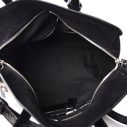 Alexander McQueen Patent Small Eyelet Padlock Skull Tote Black 4 of 11