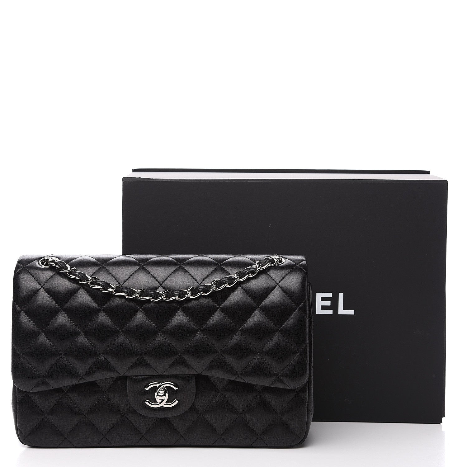 Chanel Lambskin Quilted Jumbo Double Flap Black 15 of 15