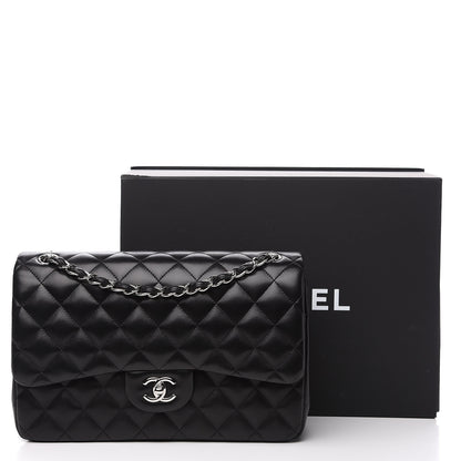 Chanel Lambskin Quilted Jumbo Double Flap Black 15 of 15