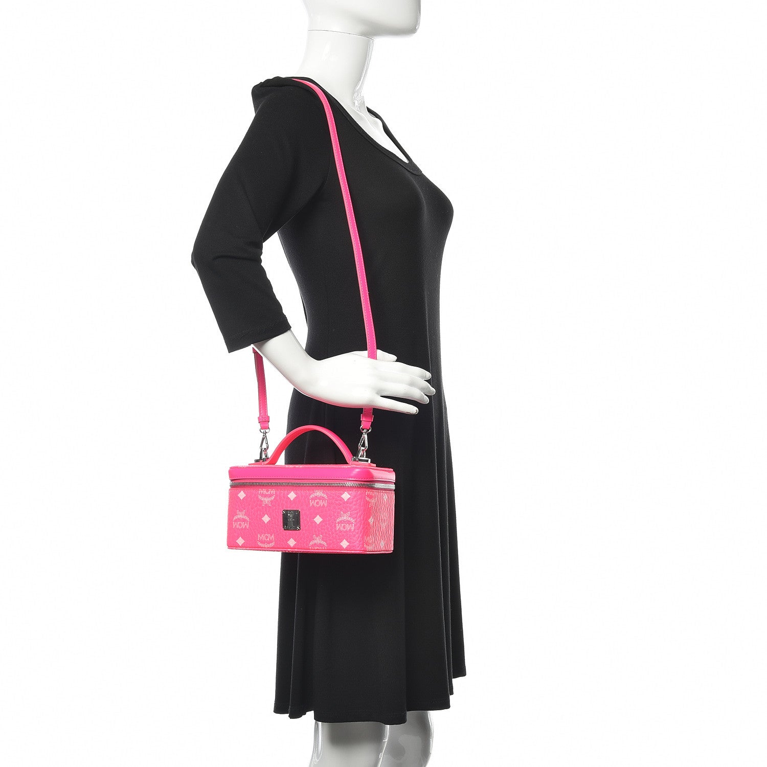 MCM Visetos Vanity Case Neon Pink 2 of 9