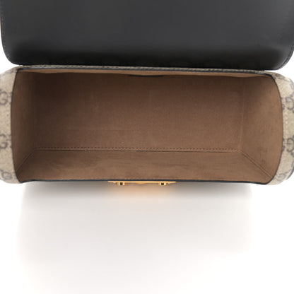 Gucci GG Supreme Monogram Small Padlock Bamboo Shoulder Bag Beige Black Cuir 5 of 11