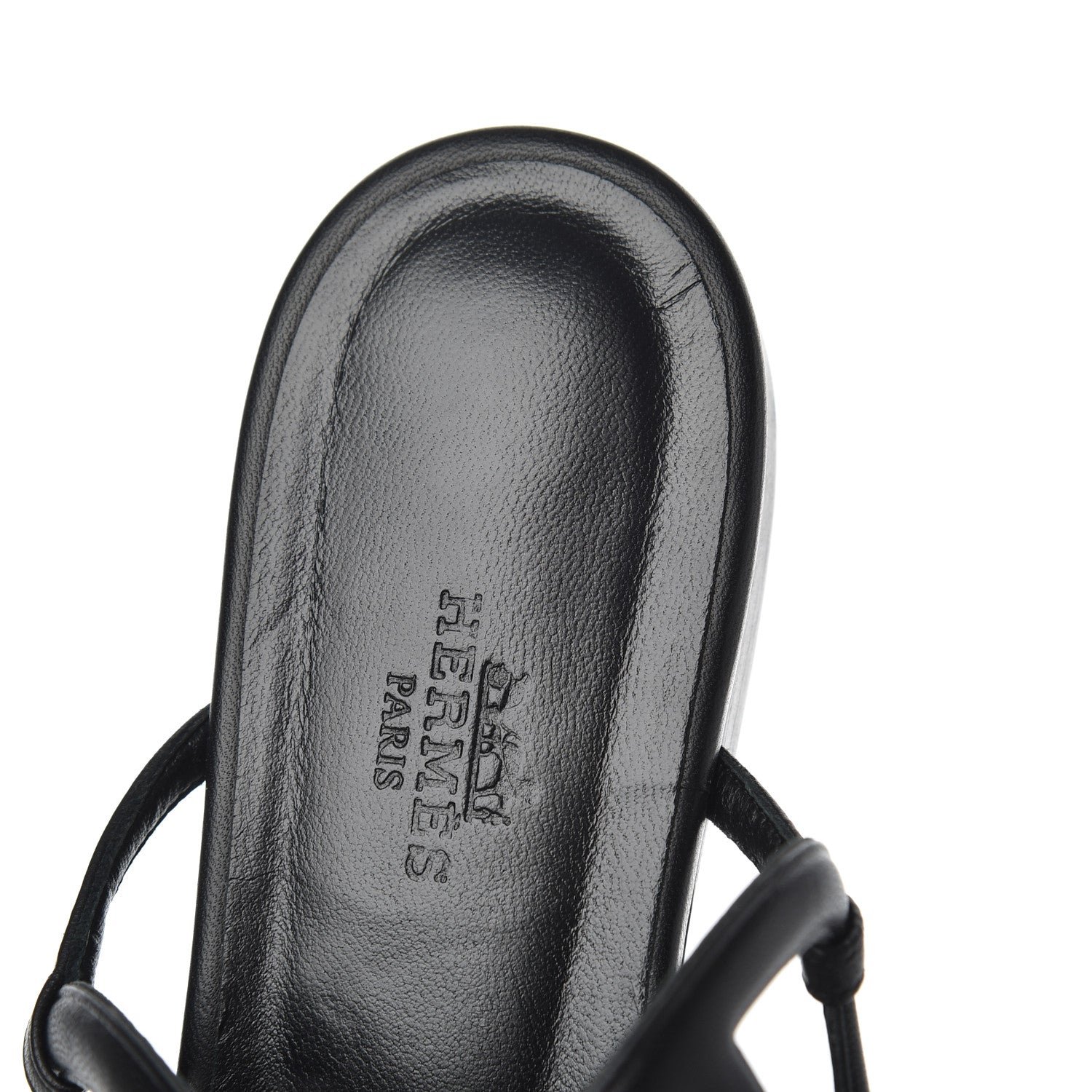 Hermes Nappa Womens Beach Sandals 37 Black 9 of 13