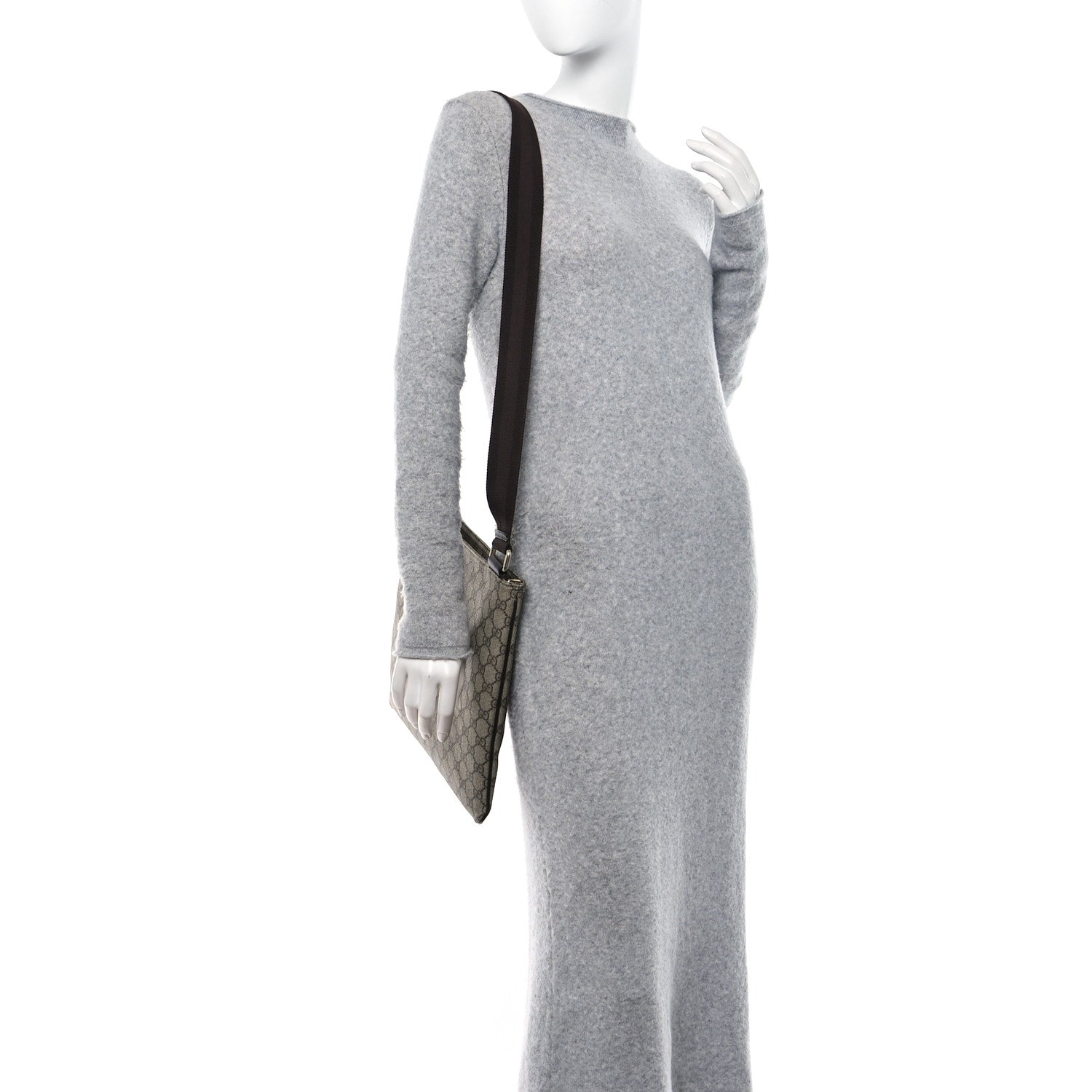 Gucci GG Supreme Monogram Medium Flat Messenger Bag Dark Brown 2 of 12