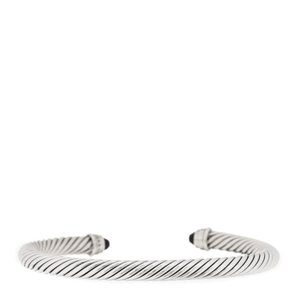 David Yurman Sterling Silver Diamond Black Onyx 5mm Cable Classics Bracelet 2 of 4