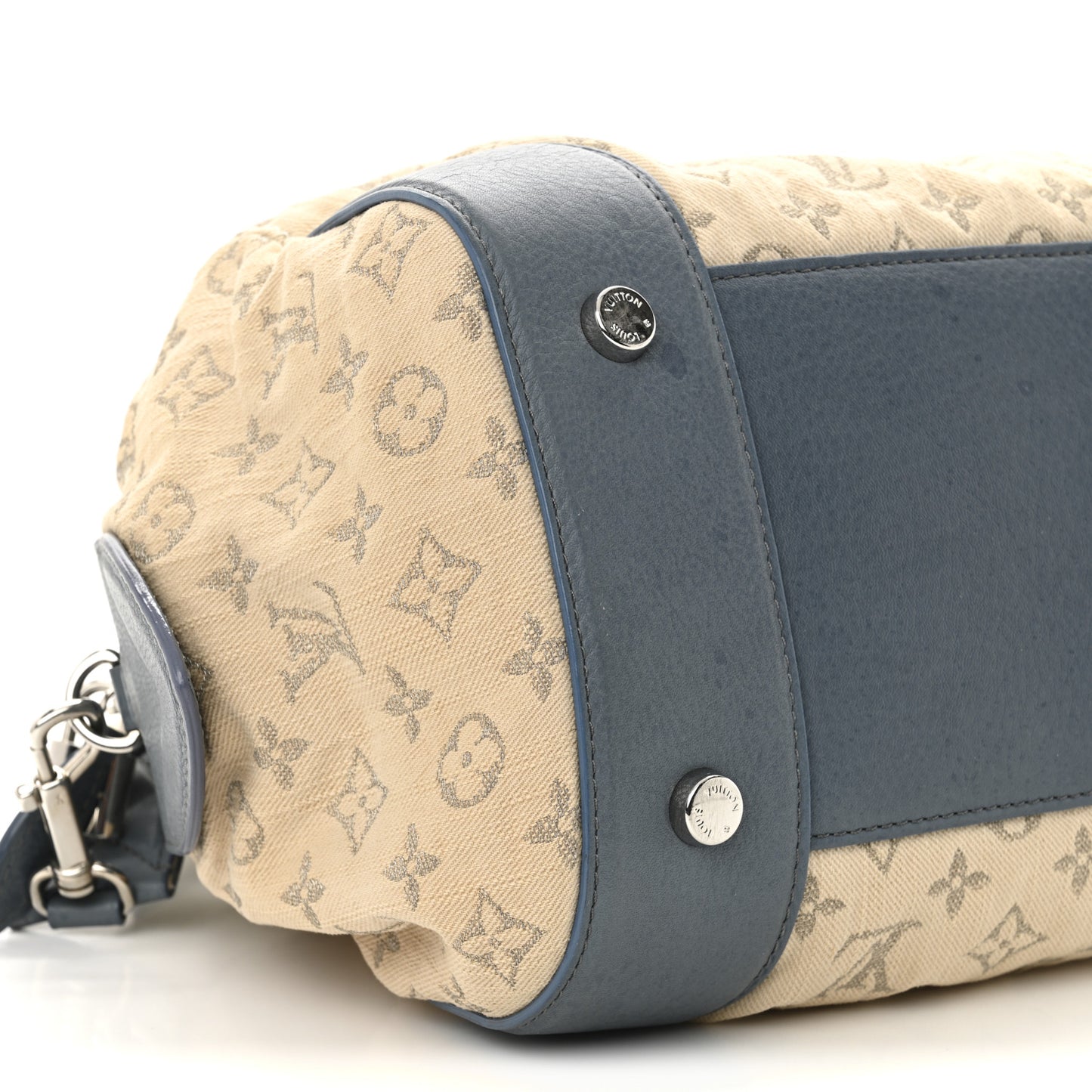 Monogram Denim Speedy Round GM Blue