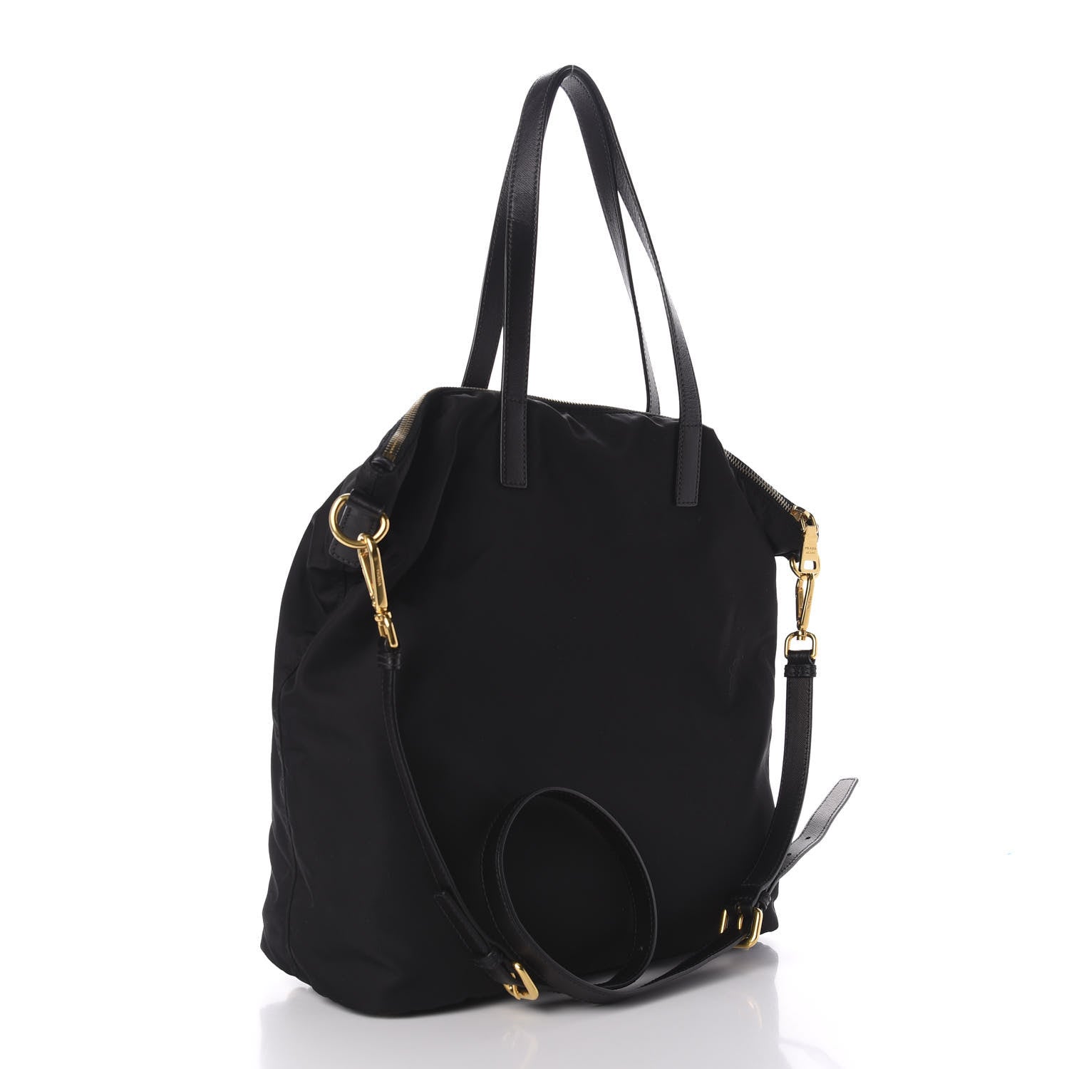 Prada Tessuto Nylon Saffiano Shopping Tote Black 3 of 9