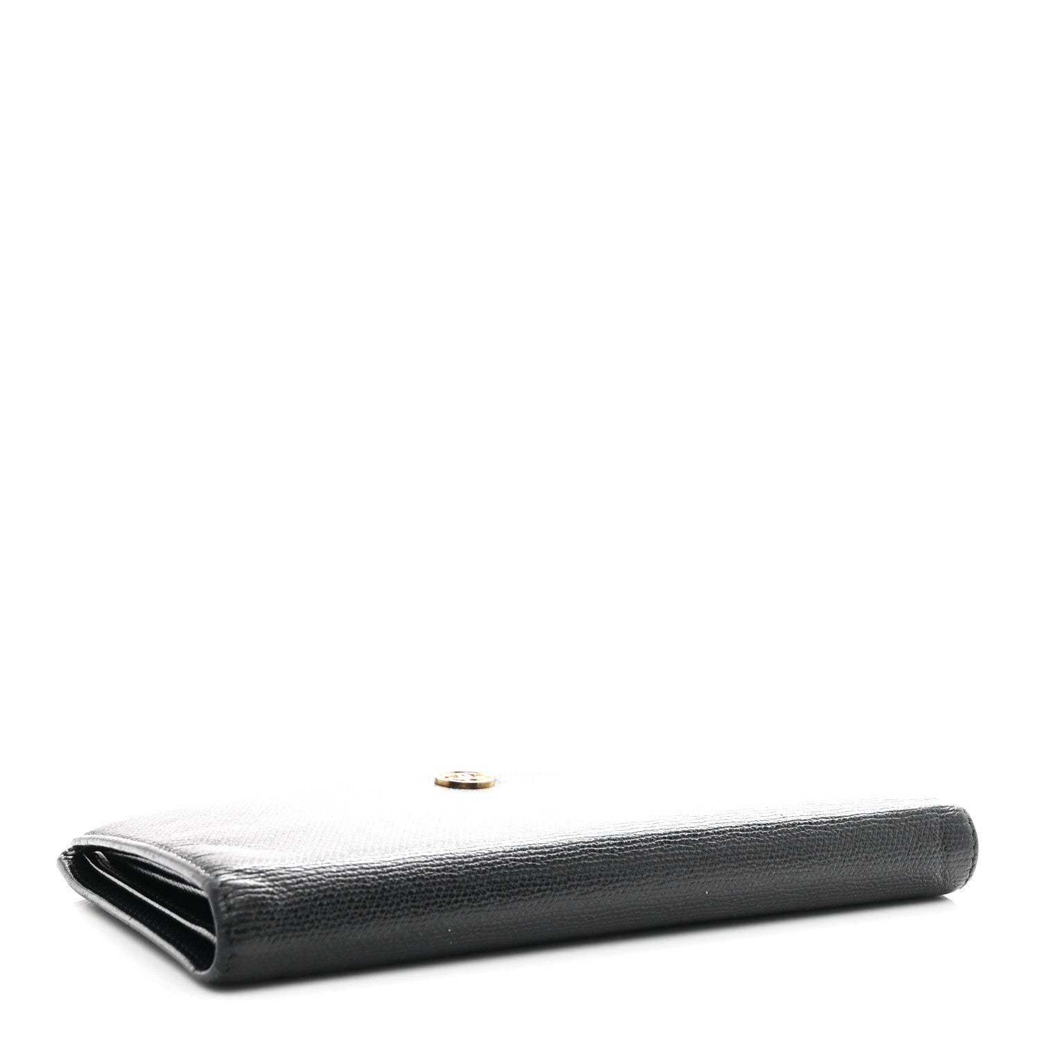 Chanel Grained Calfskin CC Button Yen Wallet Black 4 of 8