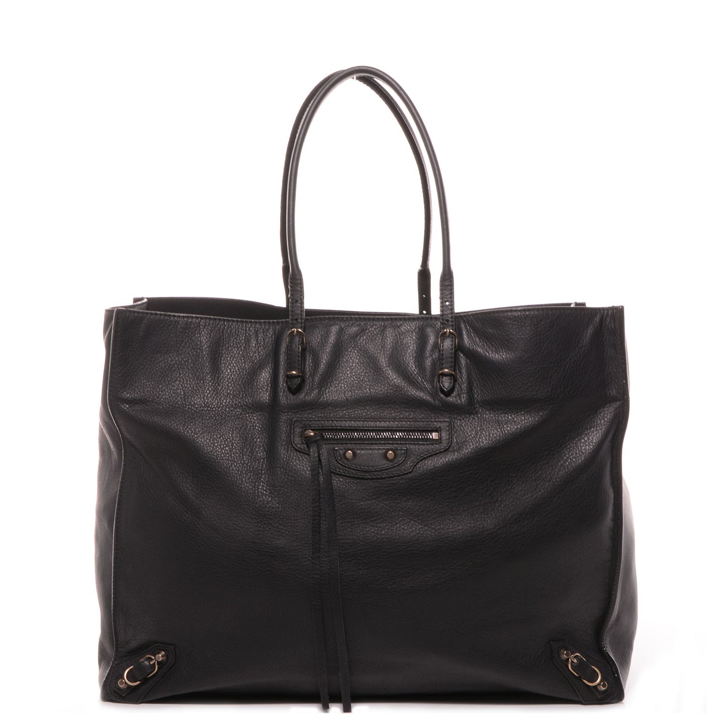 Supple Calfskin Papier A4 Tote Black