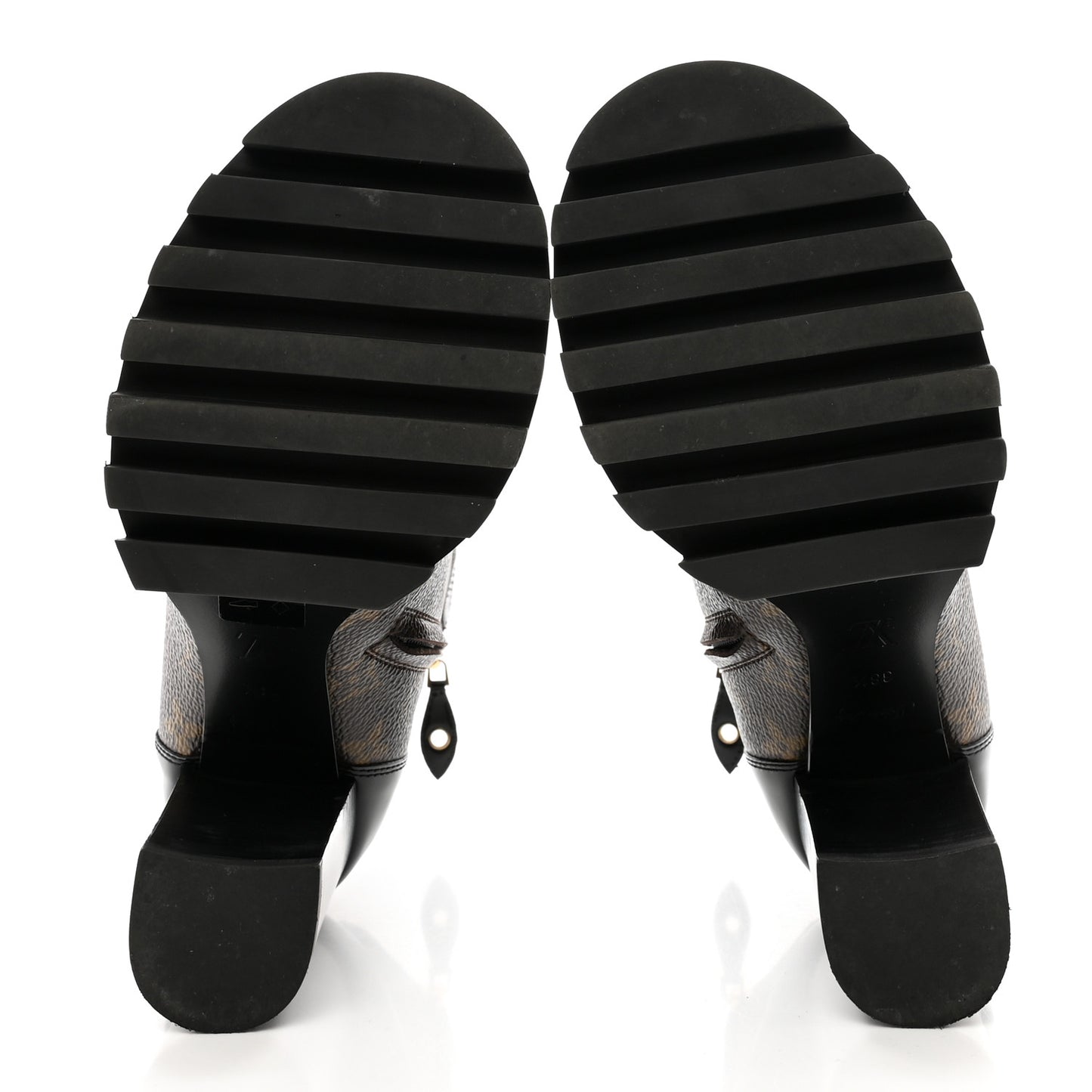 Patent Calfskin Monogram Star Trail Ankle Boots 38.5 Black