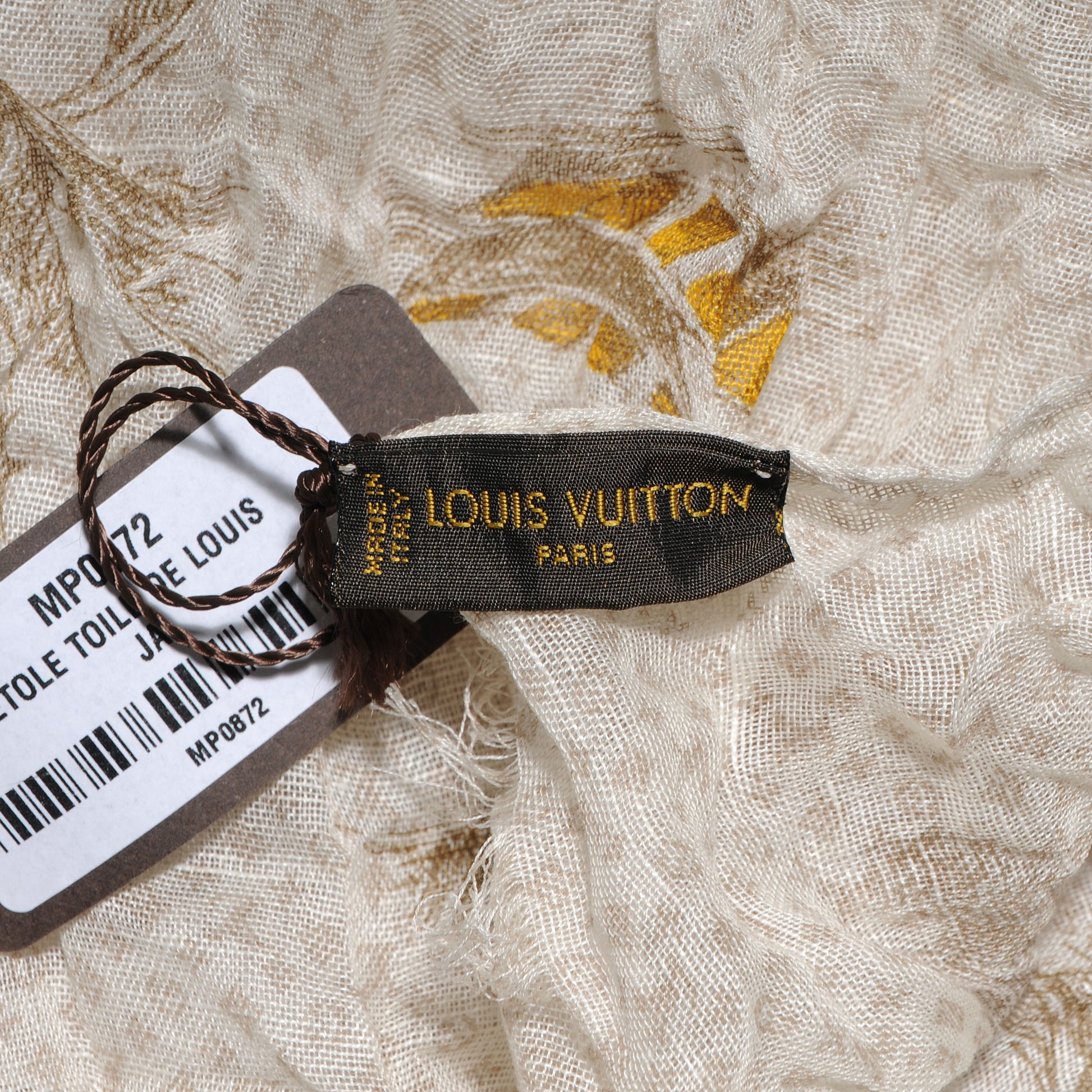 Louis Vuitton Cotton Linen Toile Etole De Louis Pareo Beige 6 of 7