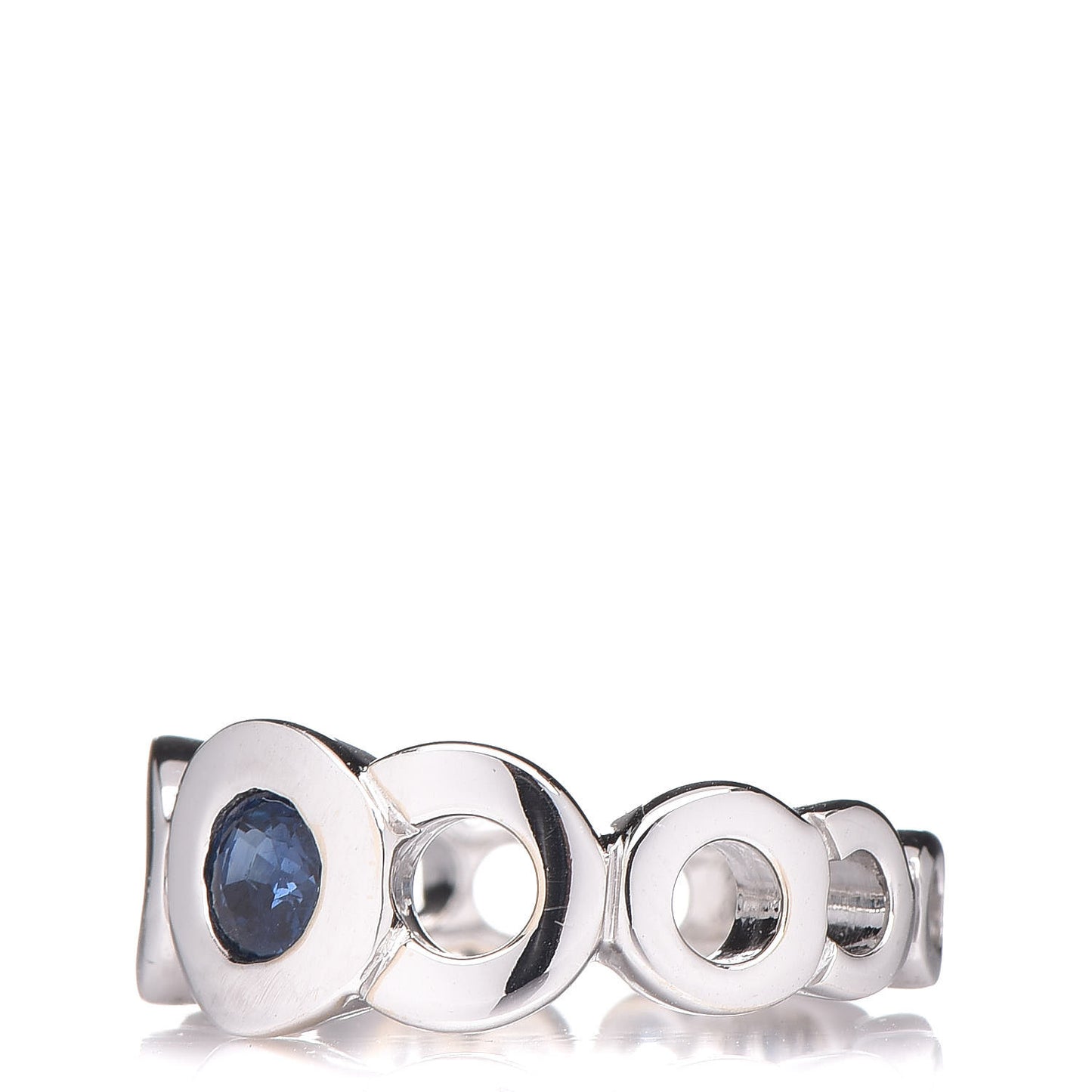 18K White Gold Blue Sapphire Coco Ring 48.5