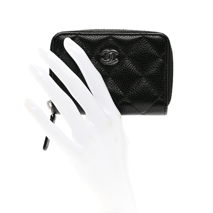 Chanel Caviar Quilted Zip Coin Purse Black 2 of 8