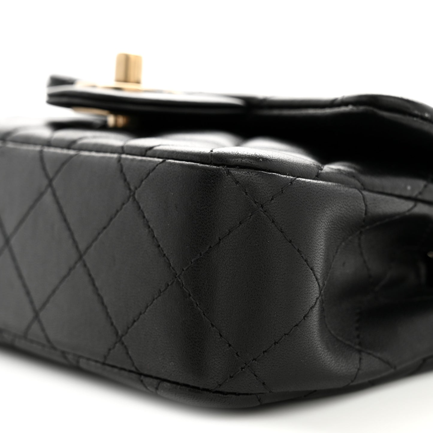 Lambskin Quilted Extra Mini Flap Black