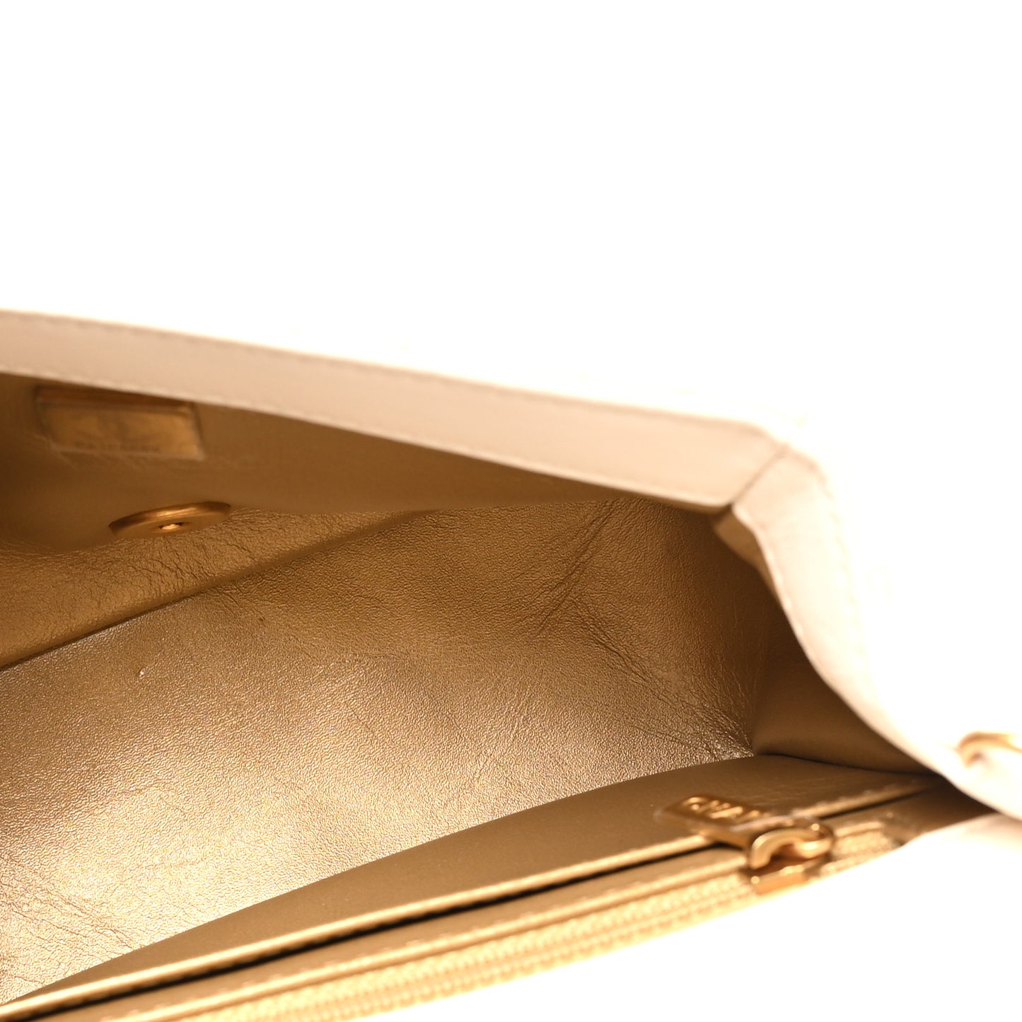 Lambskin Quilted Mini Pearl Crush Flap White