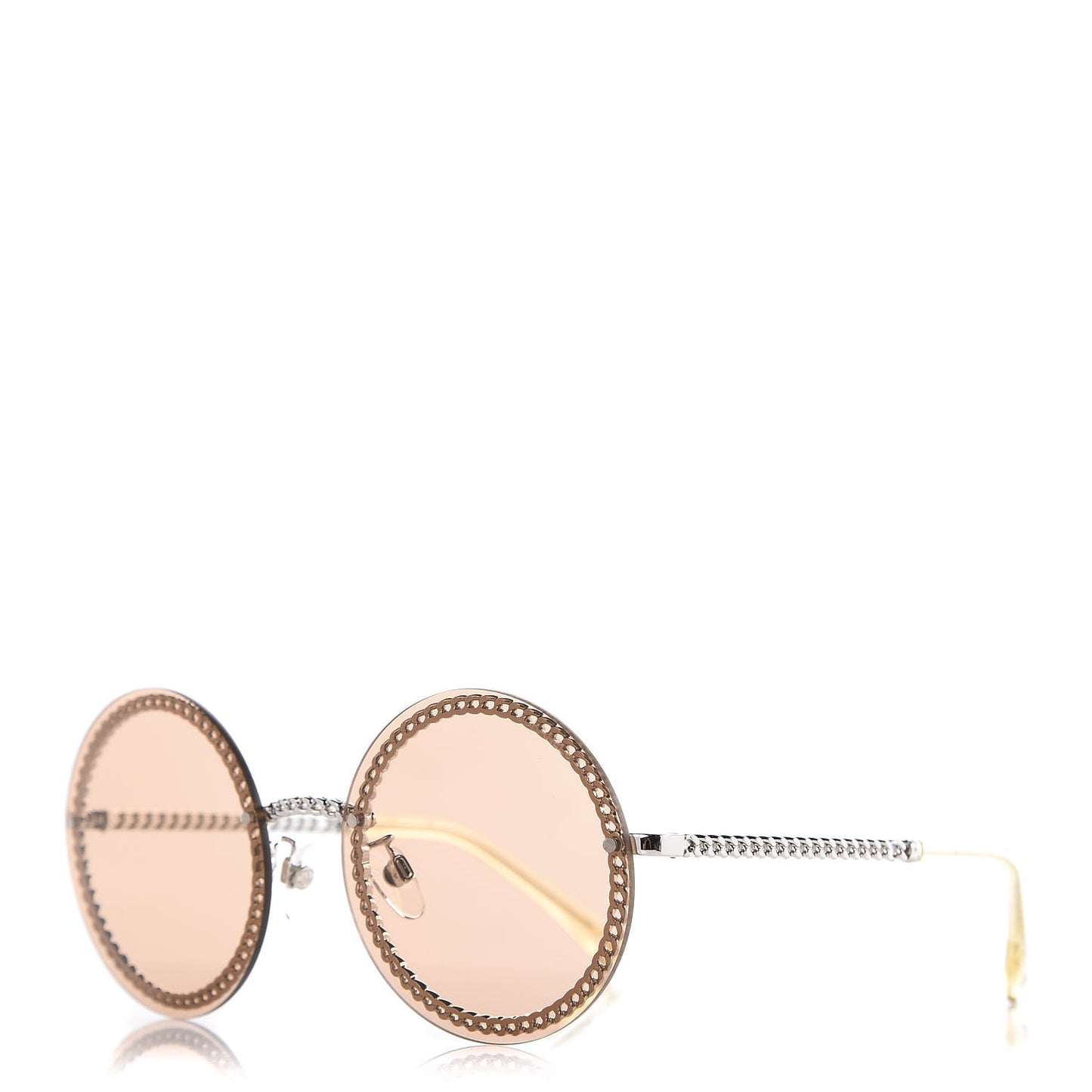 Chain Round Sunglasses 4245 Brown Gold