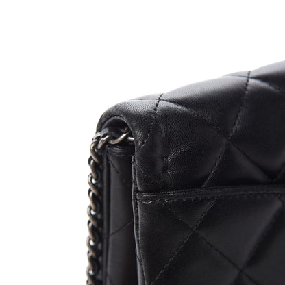 Chanel Lambskin Quilted Clutch With Chain Flap Black 12 of 13