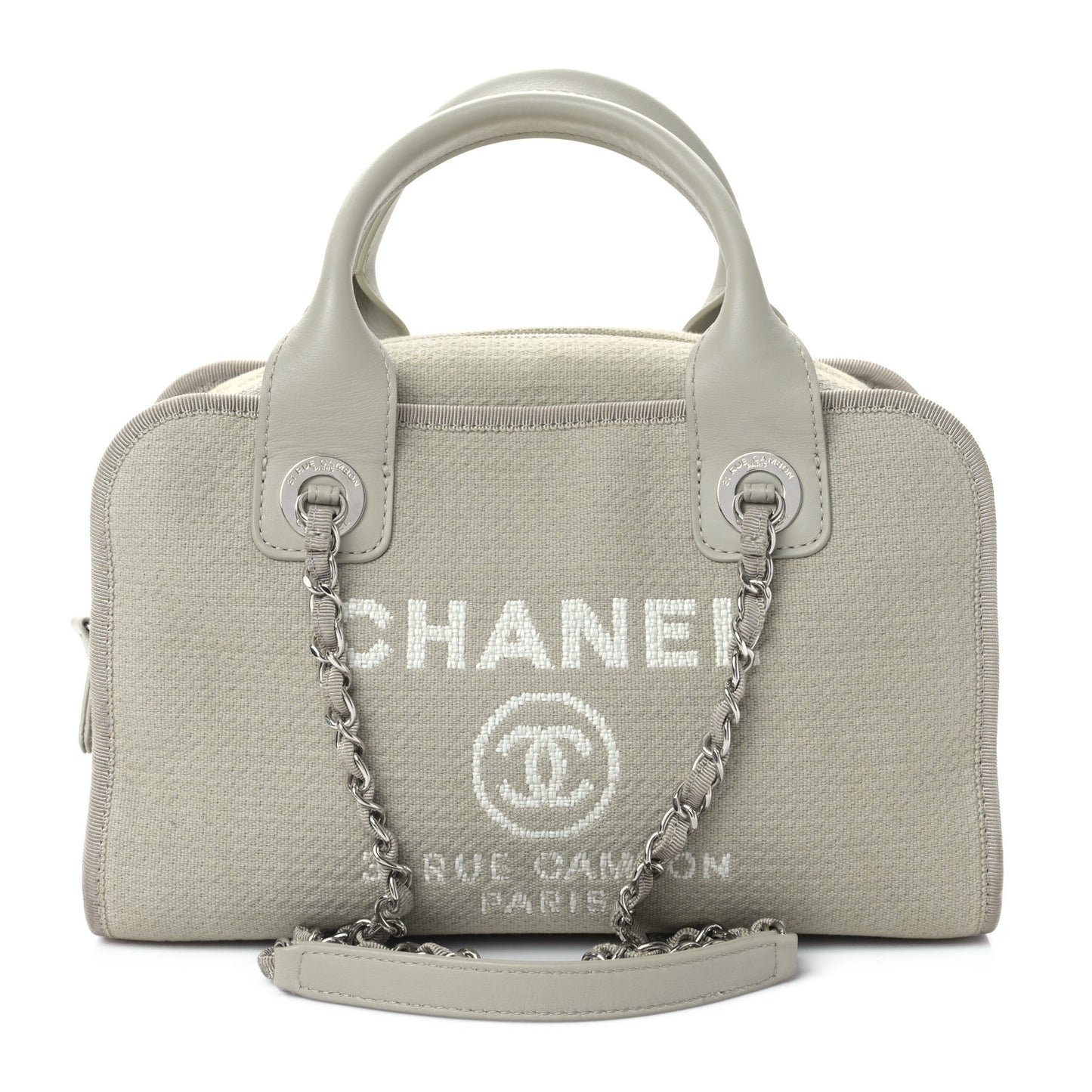 Canvas Deauville Small Bowling Bag Grey