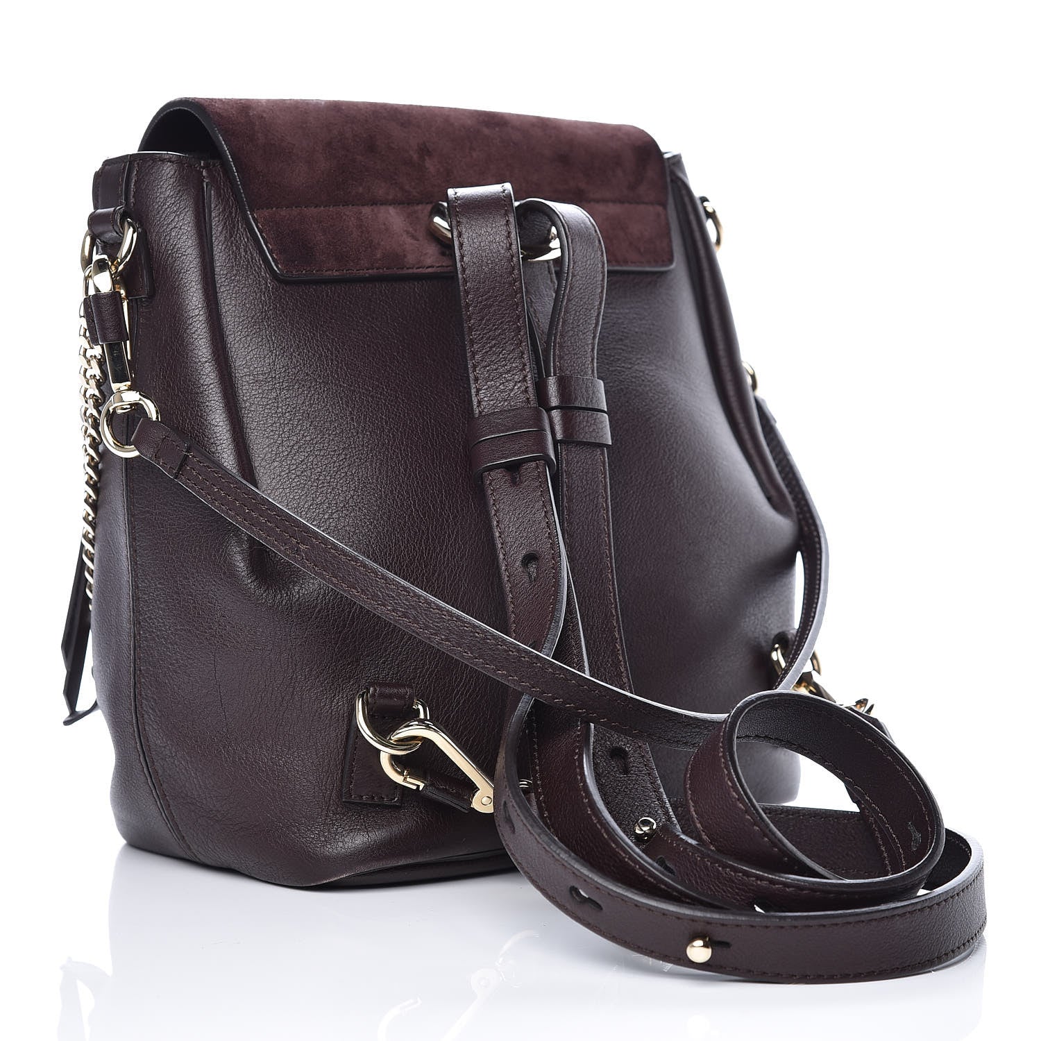 Chloe Suede Calfskin Small Faye Backpack Carbon Brown 3 of 12