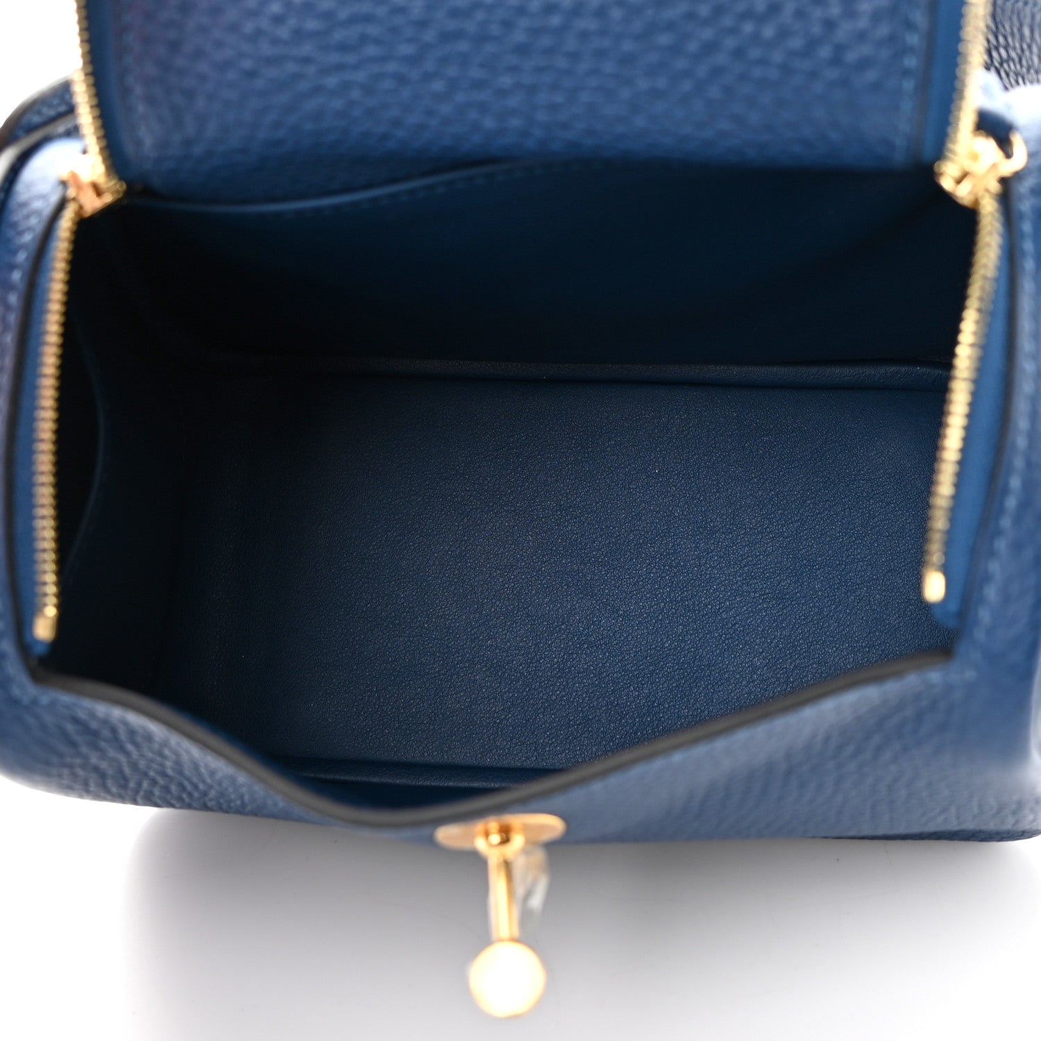 Hermes Taurillon Clemence Mini Lindy 20 Deep Bleu 5 of 11