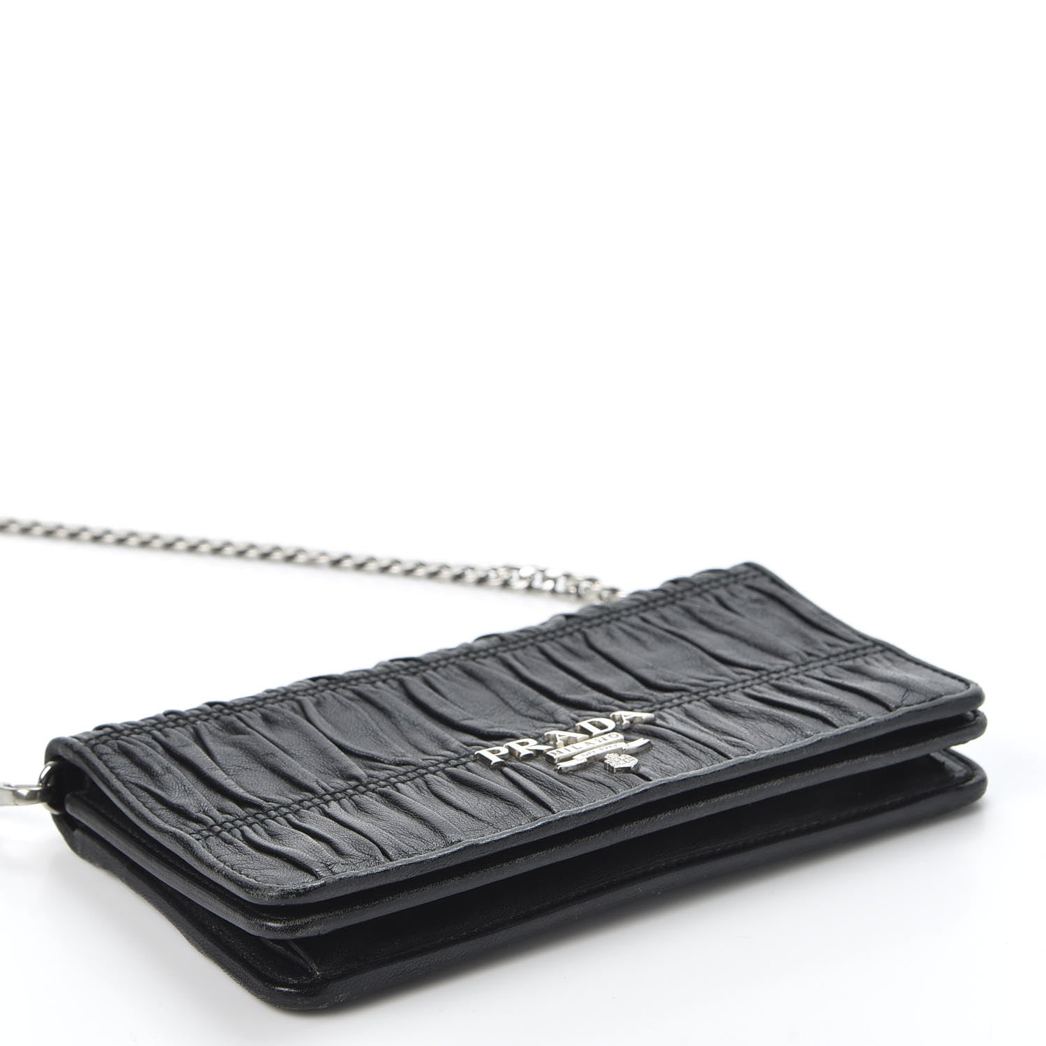 Prada Nappa Gaufre Wallet On Chain Black 3 of 12