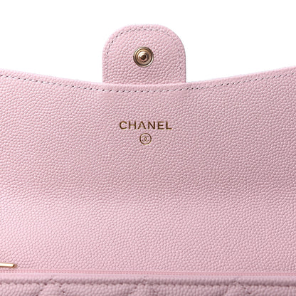 Chanel Caviar Quilted Large Gusset Flap Wallet Light Pink 6 of 9
