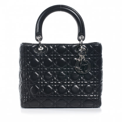 Christian Dior Lambskin Cannage Medium Lady Dior Black 1 of 9