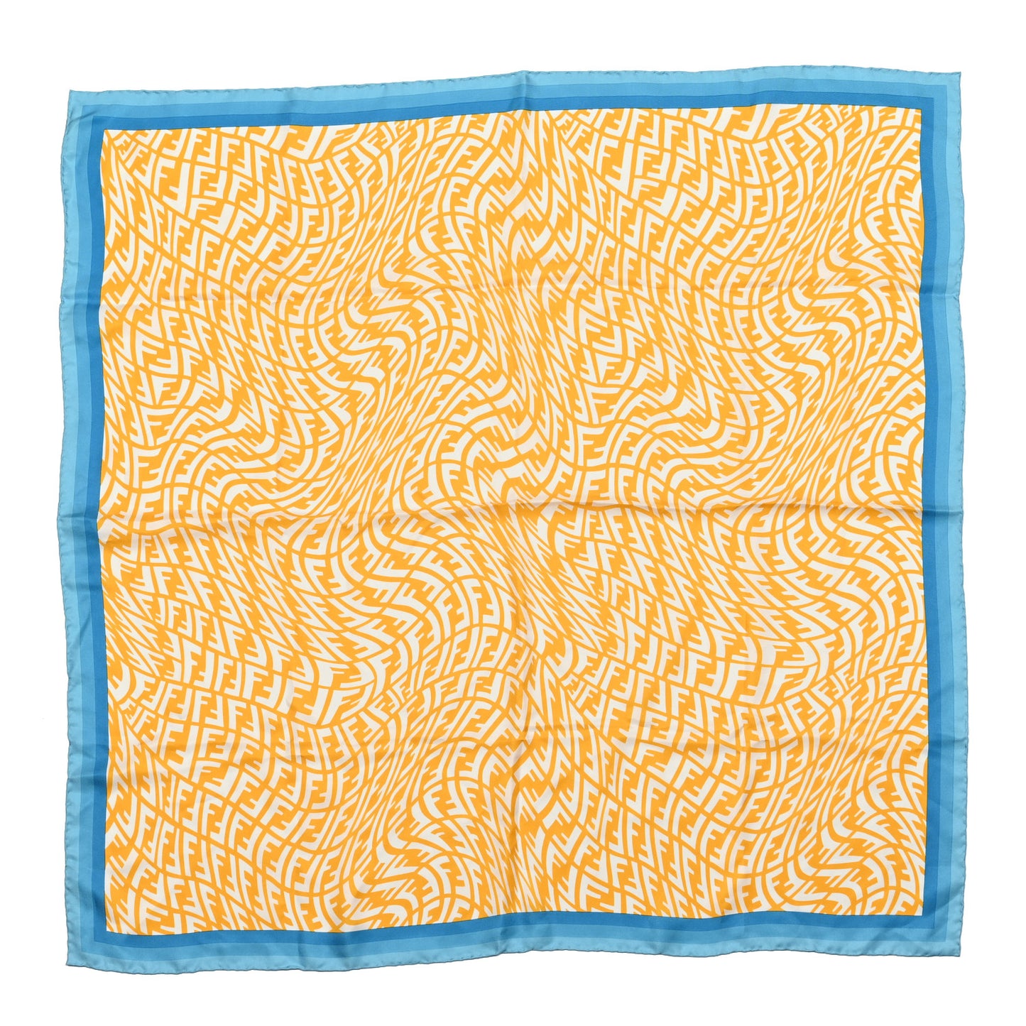 X SARAH COLEMAN FF Vertigo Square Scarf Mimosa White Cyber Blue